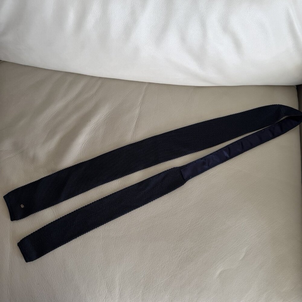 NEW GUCCI Knitted silk Double G tie Blue - Picture 5 of 9